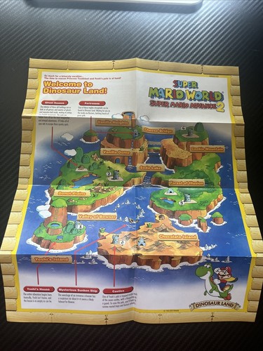 Super Mario World Super Mario Advance 2 (GBA) W/ Instruction ManualAnd Game Map! - Picture 2 of 2