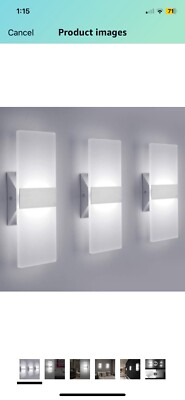 LED Wall Sconce Modern Wall Light Lamps 12W Cool White 6000K up and down Indoor 