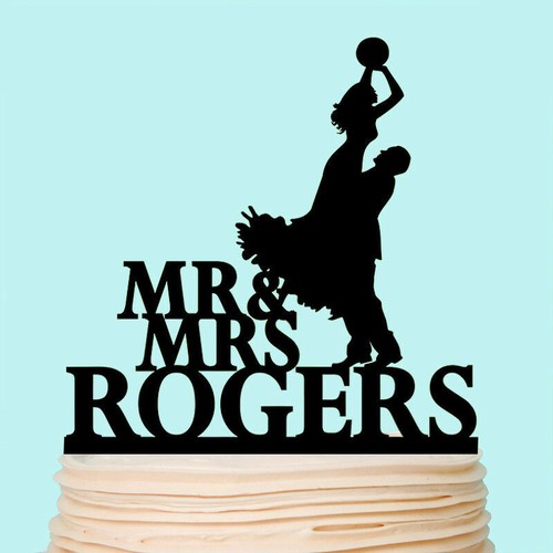 Sports Wedding Cake Topper Personalised Funny Sporting Ball Toppers Decorations - Picture 8 of 9