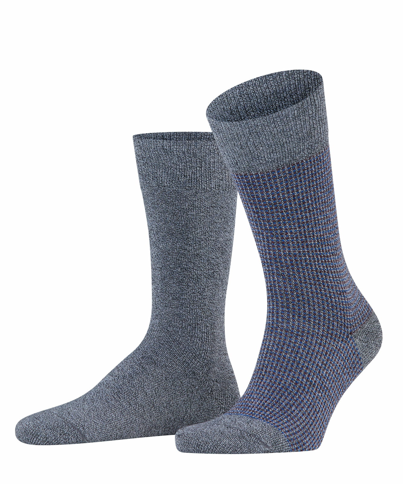 ESPRIT Men Contrasty Piqué 2-Pack Socks - 85% Cotton, Grey (Flint Grey