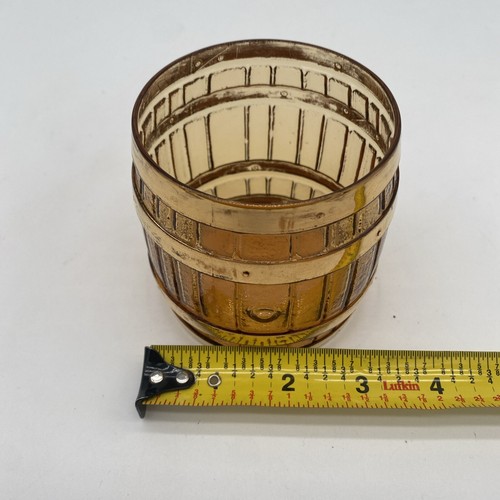 Vintage Imperial Glass Co Barrel Keg Glasses - Set of 2 Amber with Gold Details - Picture 23 of 24