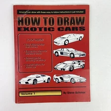 How to Draw Exotic Cars Volume 1 Paperback by Steve Schmor Step-by-Step Easy