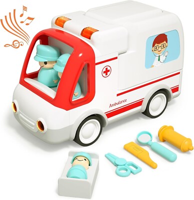 Wanborns Krankenwagen Spielzeug mit Sound und leichtem Frühlernspielzeug