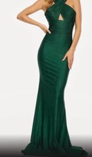 Sherri Hill Evening Dress Gown Authentic Sz 14 Navy Blue