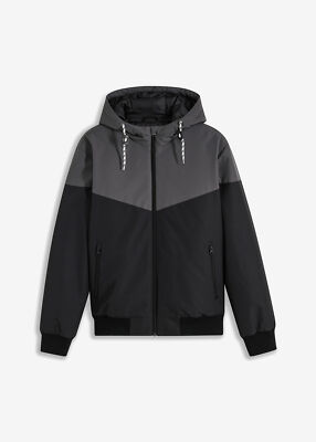 Jacke im Color-Blocking Style Gr. 50 Schwarz Schiefergrau Herrenjacke Neu*