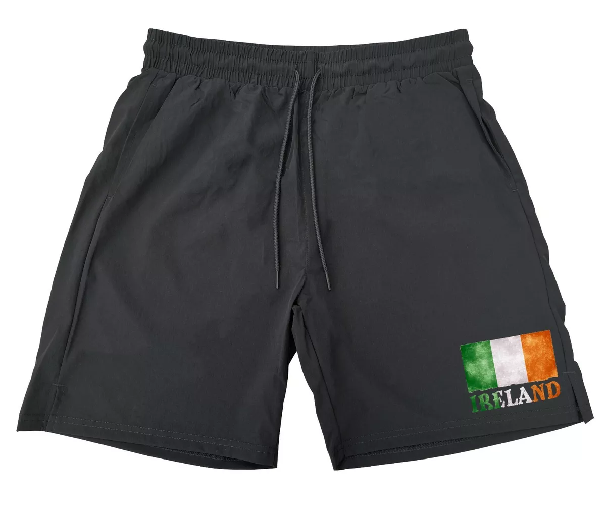 Men s Ireland Flag Black Athletic Running Shorts Workout Irish