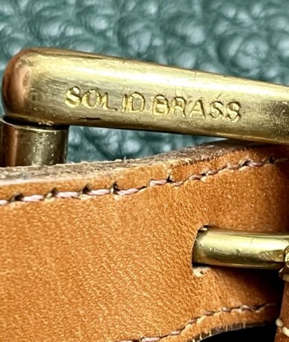 Vintage Dooney & Bourke Essex Bag All Weather Leather Green Brown Brass Hardware - Picture 17 of 22