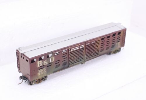 HO Brass Trains Inc. Baltimore & Ohio Steel Cattle Car Painted Weathered Japan - Picture 8 of 8