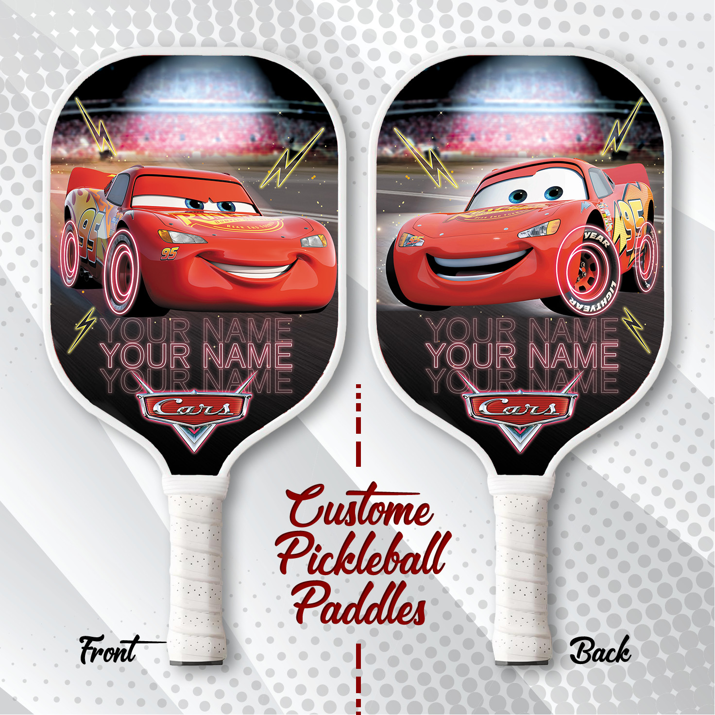 Lightning McQueen Pickleball Paddle Disney Cars Gift Custom 