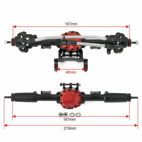 Alloy Front Axle & Rear Axle For AXIAL SCX10 II AX90046 90047 1/10 RC Crawler - Picture 2 of 24