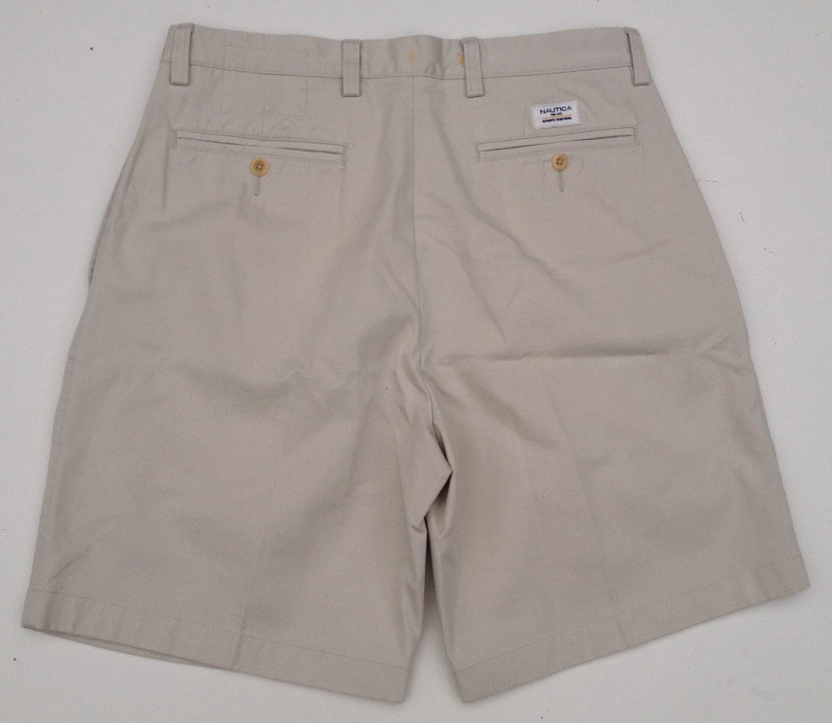 Nautica Chino Shorts Classic Fit RIGGER Size 33 Cotton Beige
