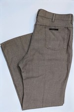 Vintage 1970s Sedgefield Tan Polyester Knit Disco Lounge Pants 40 x 32 Made USA