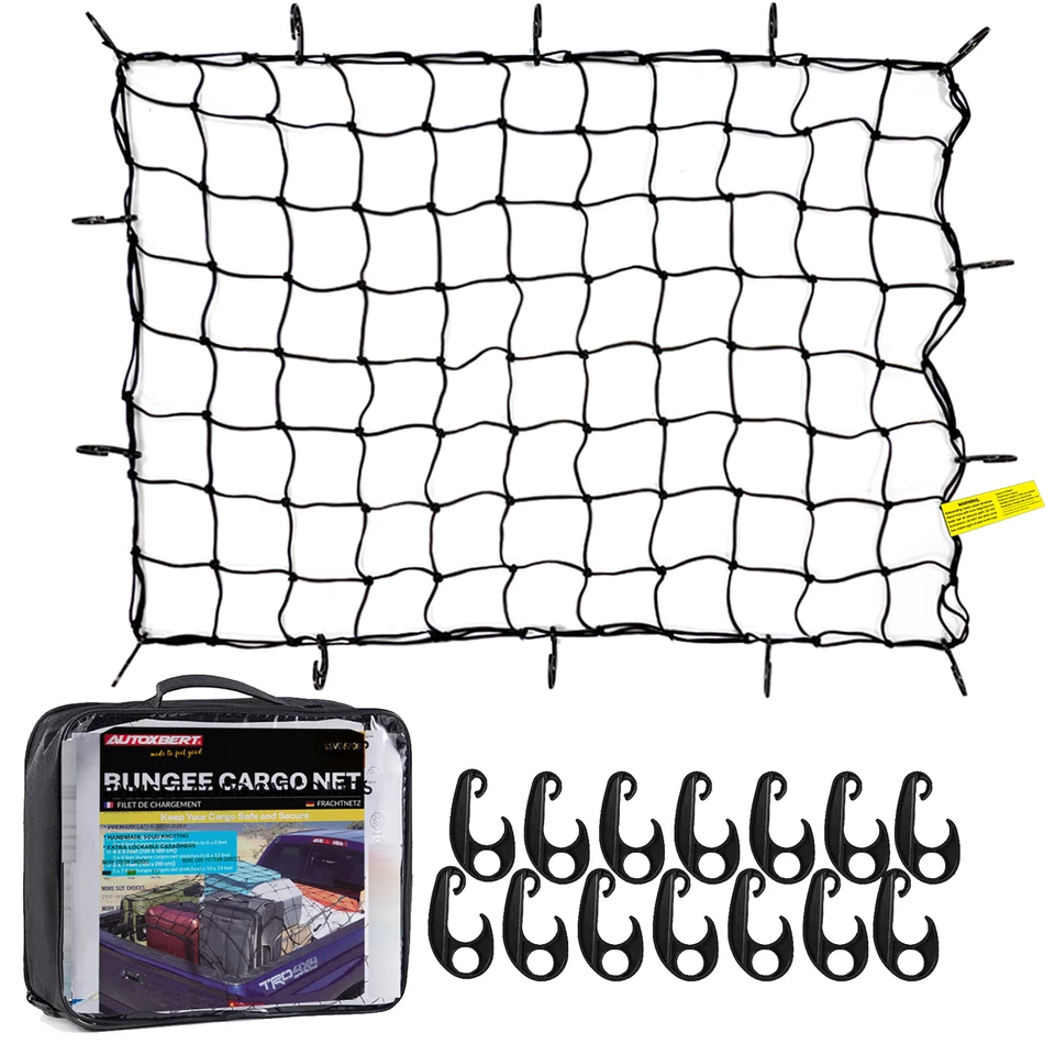 Universal 5' x 7' Cargo Bungee Net Car Roof Rack Cross Bar Tie Down Strap Cover