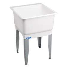 Laundry Tub Sink Floor Mount 23 X 25 In Utility Plastic indoor outdoor Wash