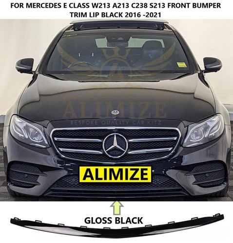 PER MERCEDES CLASSE E W213 A213 C238 2016 AMG LINE PARAURTI ANTERIORE NERO LABBRO - Foto 2 di 7
