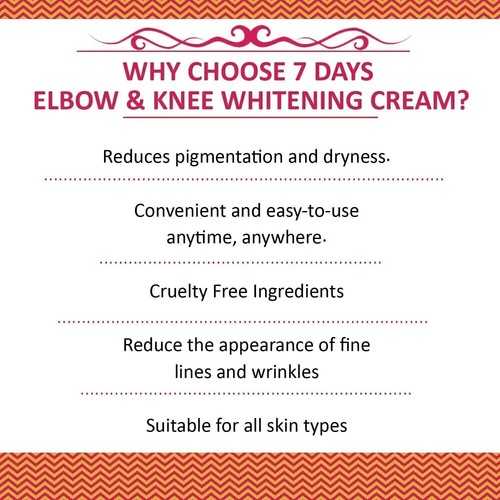 7 Days Elbow and Knee Whitening Evens Skin Tone dark spot removal cream 100gm - Picture 8 of 8