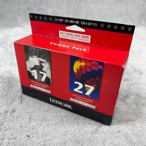 Genuine Lexmark 17 & 27 Black and Color Ink Cartridges Combo Pack SEALED - Picture 2 of 7