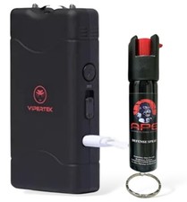 VIPERTEK Self Defence Stun Gun 380 BV Rechargeable Battery + Pepper Spray