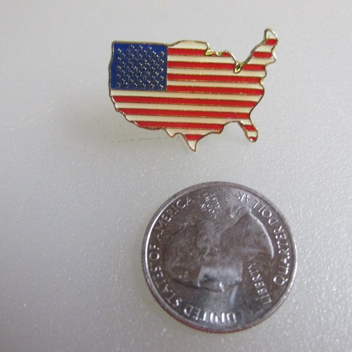 Vintage USA Flag in shape of USA tie tack pin , hat pin , lapel pin - Picture 4 of 6