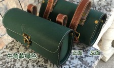 Retro Leather Bicycle Bag Tail PU Cycling Saddle Pouch Pannier Bags Horn Button