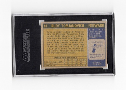 1971-72 Topps RUDY TOMJANOVICH #91 SGC 7 ! NM Houston ROCKETS ! - Picture 2 of 2