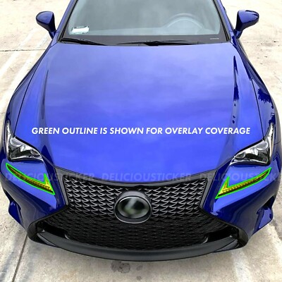 Yellow Headlight Drl Tint Overlay Vinyl For 2015-2018 Lexus RC
