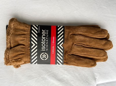 ISOTONER WOMEN'S MICROLUXE SUEDE LEATHER CASUAL GLOVES BROWN MSRP $40 ISOTONER WOMEN'S MICROLUXE SUEDE LEATHER CASUAL GLOVES BROWN MSRP $40