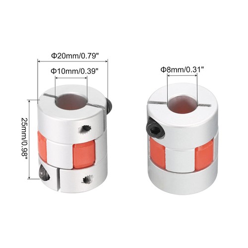 4 PC Shaft Coupler Flexible Plum Spider D20L25 D25L30 Jaw Coupling Stepper Motor - Picture 2 of 13