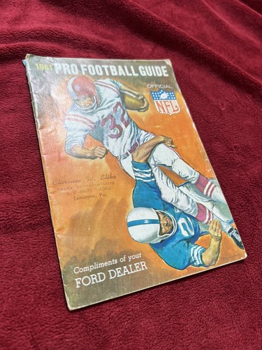 Vintage 1961 NFL Football Guide, L.B. Smith Ford in Lemoyne, PA. Clarence Slike. - Picture 2 of 12