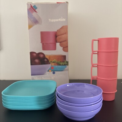 Vintage Tupperware Mini Serve It Luncheon Set TupperKids TupperToys 1994 W Box