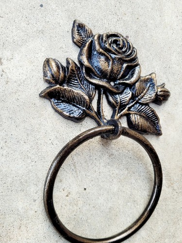 Rose Hand Towel Bath Ring Bathroom Hanger Holder Vintage look Victorian NEW - Picture 6 of 10