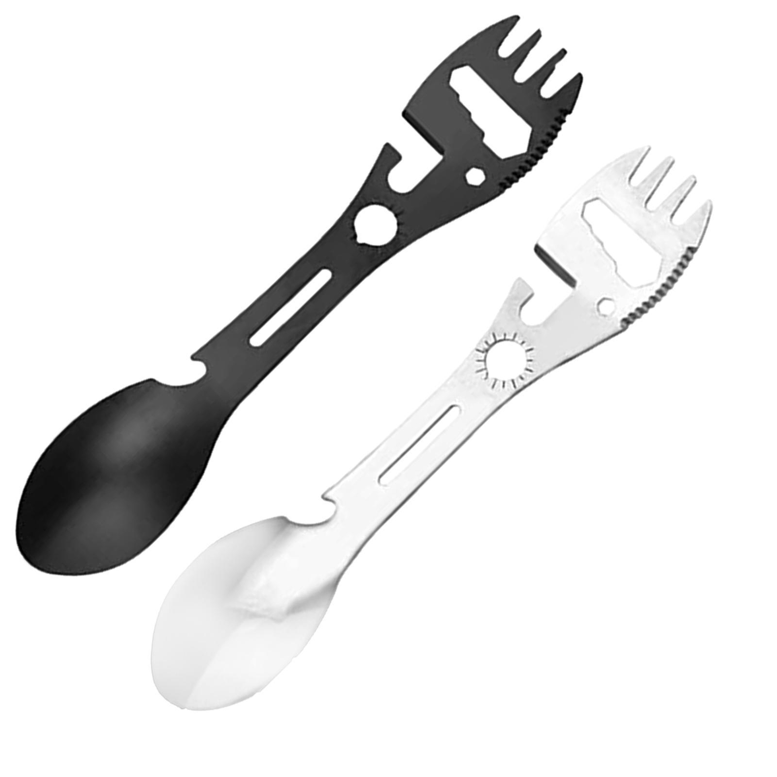 Camping Cooking Utensils 10 In 1 Stainless Steel Tableware Fork Spoon Can Opener