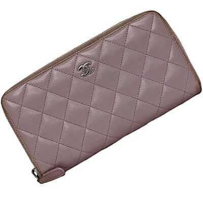 CHANEL Round Zipper Long Wallet Purple Matelasse Wallet CHANEL Round Zipper Long Wallet Purple Matelasse Wallet