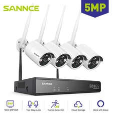 SANNCE Wireless 5MP Two Way Audio Security IP Camera System 8CH NVR Outdoor WIFI