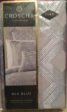 ONE CROSCILL MIA BLUE EURO SHAM EUROPEAN  Pillow Sham 26 X 26 NEW  (4 available)