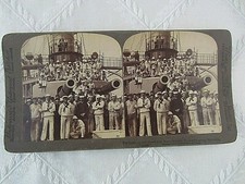 Vintage Stereoscopic View -The Great 13-Inch Gun....Battleship Iowa