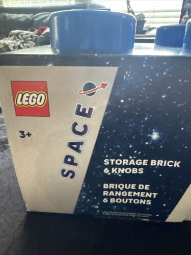 LEGO Space Blue Storage Brick 6 knobs Building Box New - Picture 2 of 8