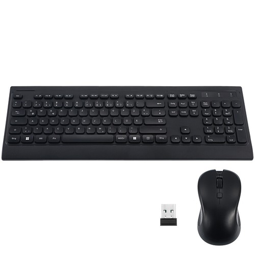 Dünne, Leise, Wireless Combo Funk Tastatur, Maus-Set Deutsch, QWERTZ Schwarz - Afbeelding 13 van 13