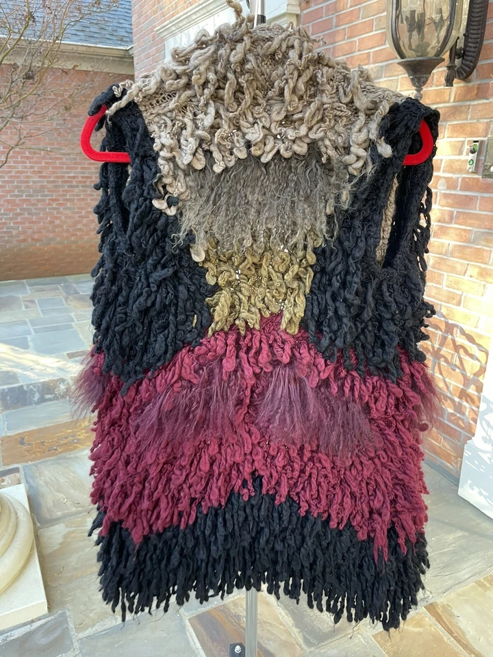 Etro Milano Fringes Multicolor Sleeveless Coat Vest Size 38 - Image 2 of 4