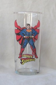 SUPERMAN Drinking Glass DC Comics Mint 1999 Vintage