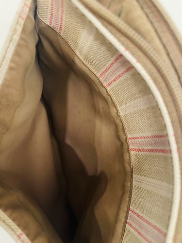 Coach Legacy Weekend Ticking Stripe Medium Swingpack Crossbody Tan Pink - Picture 7 of 7