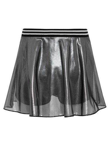 Kids Girls Glossy Metallic Pleated Skirts Hip Hop Dance Skirts Skorts Athletic - Picture 32 of 75