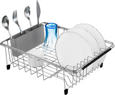 Dish Drying Rack Over the Sink in Sink or on Counter Expandable Stainless Steel