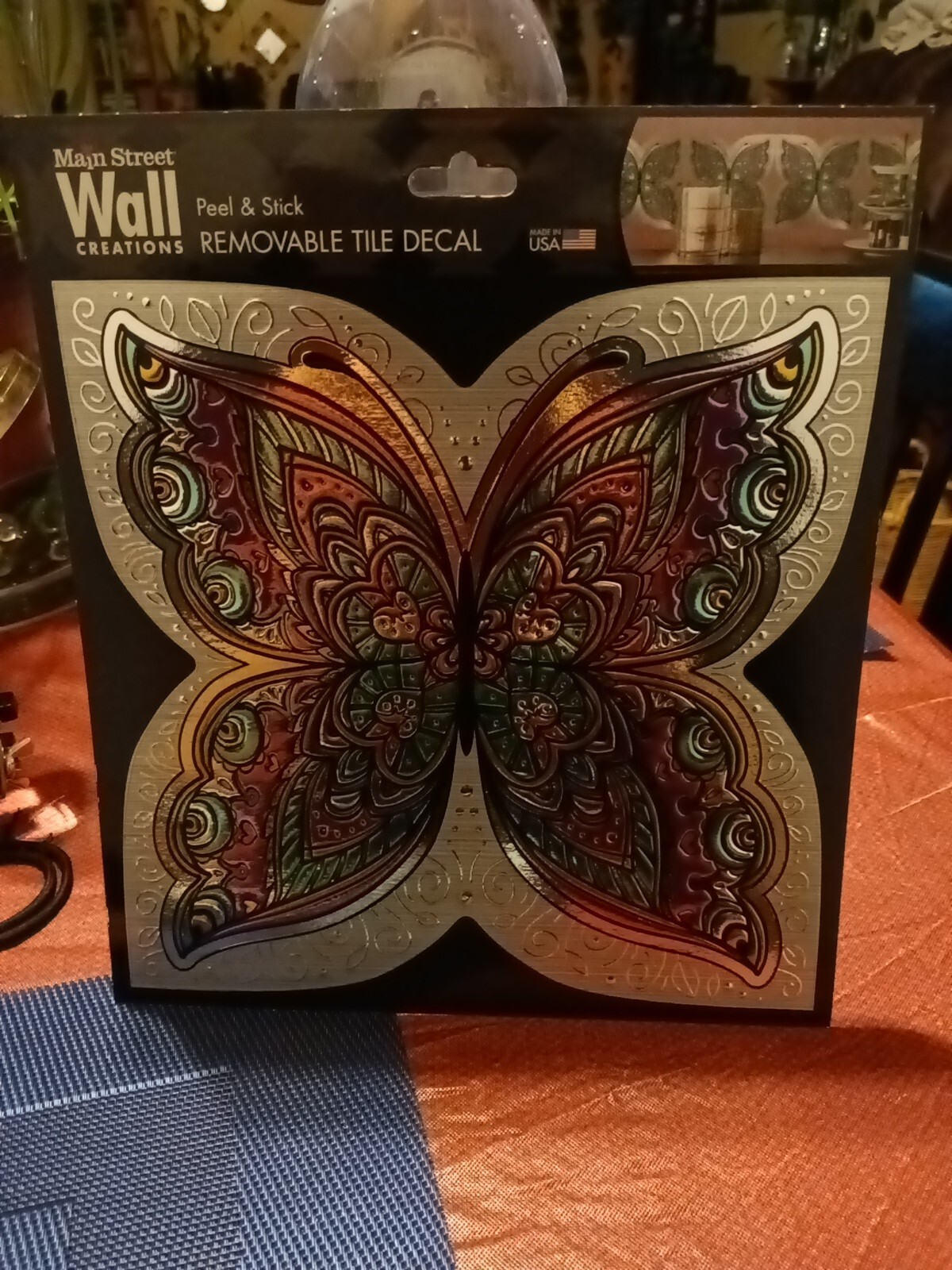 Main Street Wall Creations Peel & Stick Removable Tile Decal Butterfly Swirls eBay