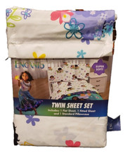 DISNEY ENCANTO MOVIE CHARACTERS FLORAL TWIN SIZE SHEETS SET BRAND NEW