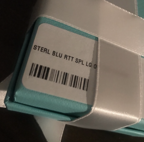NEW Return To Tiffany & Co Splash Blue Enamel Large Oval Tag Charm In Box w/ Bow - Picture 7 of 8
