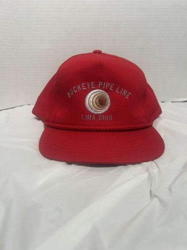 Buckeye Pipe Line Pipeline Lima Rope SnapBack Trucker Red Hat Cap
