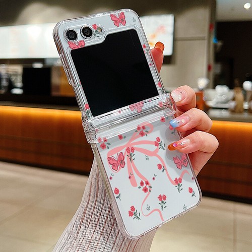 For Samsung Galaxy Z Flip6 Flip5 Flip4 3 Flower Bow Hinge Shockproof Case Cover - Picture 12 of 14