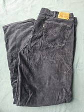 Levi's Vintage Navy Blue Pin Cord 514 Cordurory Trousers W42 L32 Made In USA 90s