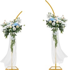 Metal Half Flower Arch Stand Kit 8Ft And 6.2Ft Gold Wedding Backdrop Decoration